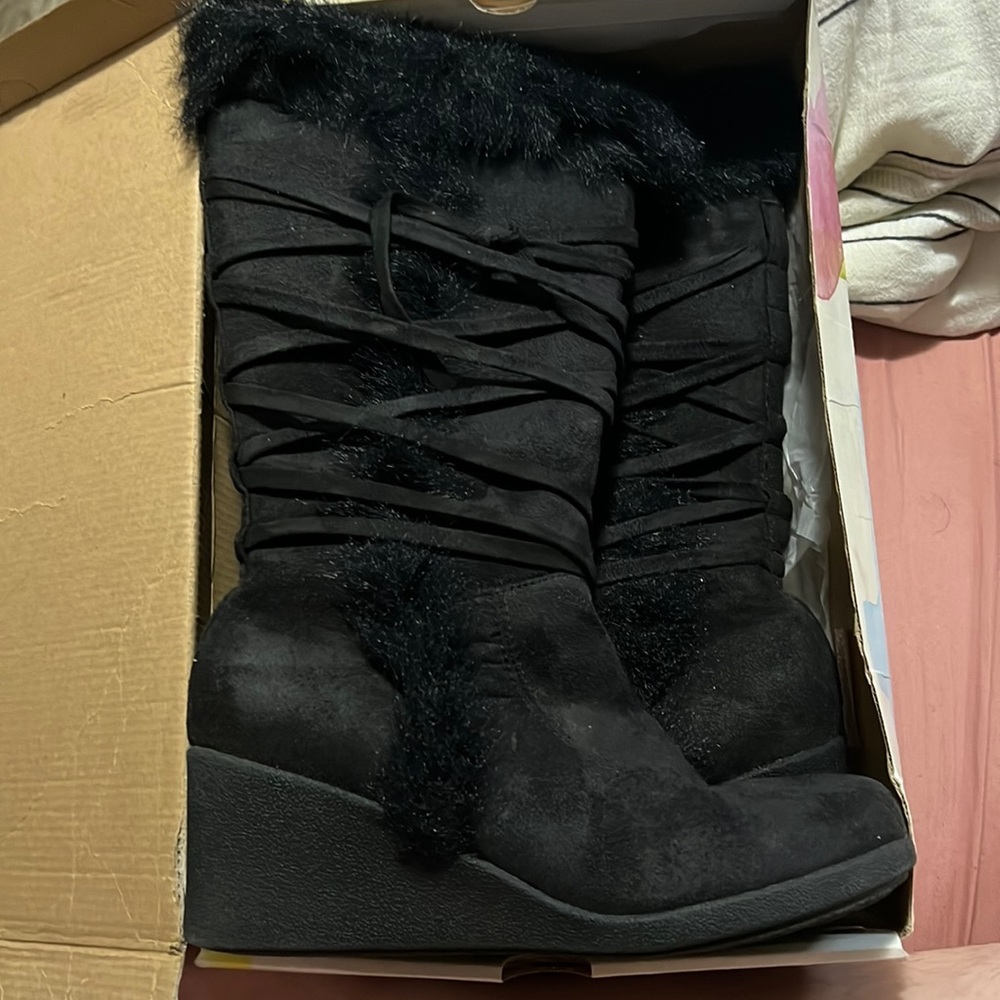 Mad Style Black Boots size 3 youth girls